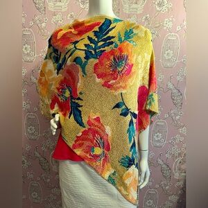 Chico’s Hawaiian floral print poncho, shrug, wrap